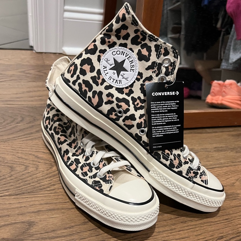 NEW Animal Print/Leopard/Cheetah Print High Top Converse Sneakers (Custom 70)